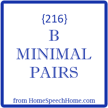 B Minimal Pairs for Speech Therapy Practice