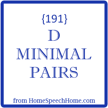 D Minimal Pairs for Speech Therapy Practice