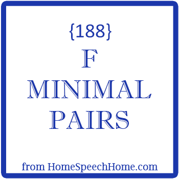 F Minimal Pairs for Speech Therapy Practice