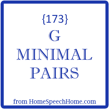 G Minimal Pairs for Speech Therapy Practice
