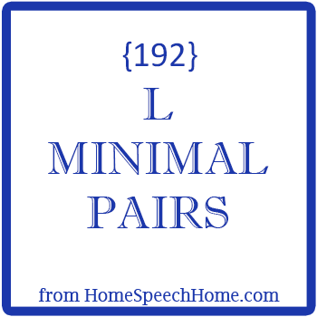 L Minimal Pairs for Speech Therapy Practice