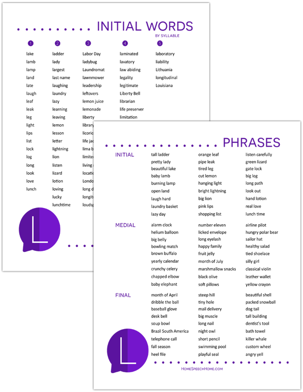 900 L Words Phrases Sentences Paragrphs By Place Syllable Blnd