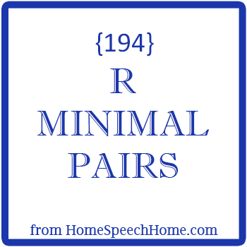 R Minimal Pairs for Speech Therapy Practice