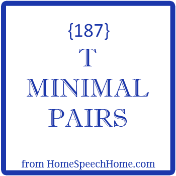 T Minimal Pairs for Speech Therapy Practice