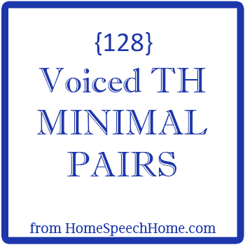 Voiced TH Minimal Pairs for Speech Therapy Practice