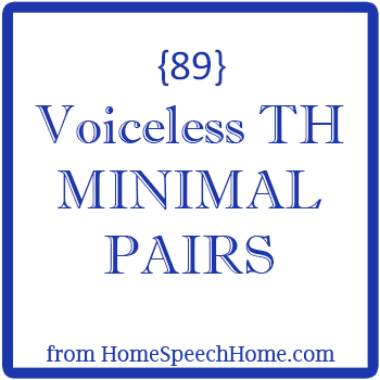 Voiceless TH Minimal Pairs for Speech Therapy Practice