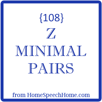 Z Minimal Pairs for Speech Therapy Practice